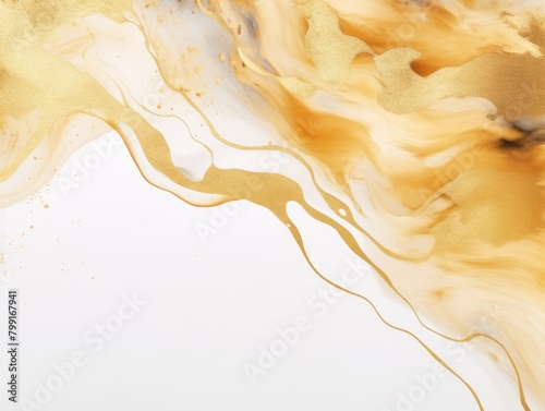 Gold art abstract paint blots background with alcohol ink colors marble texture blank empty pattern with copy space for product design or text 