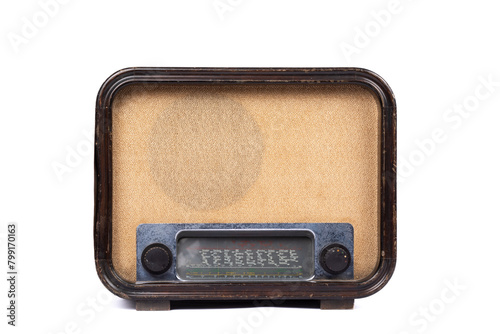 Photography Vintage German World War II Era Radio on White Background - Antique Communicatio