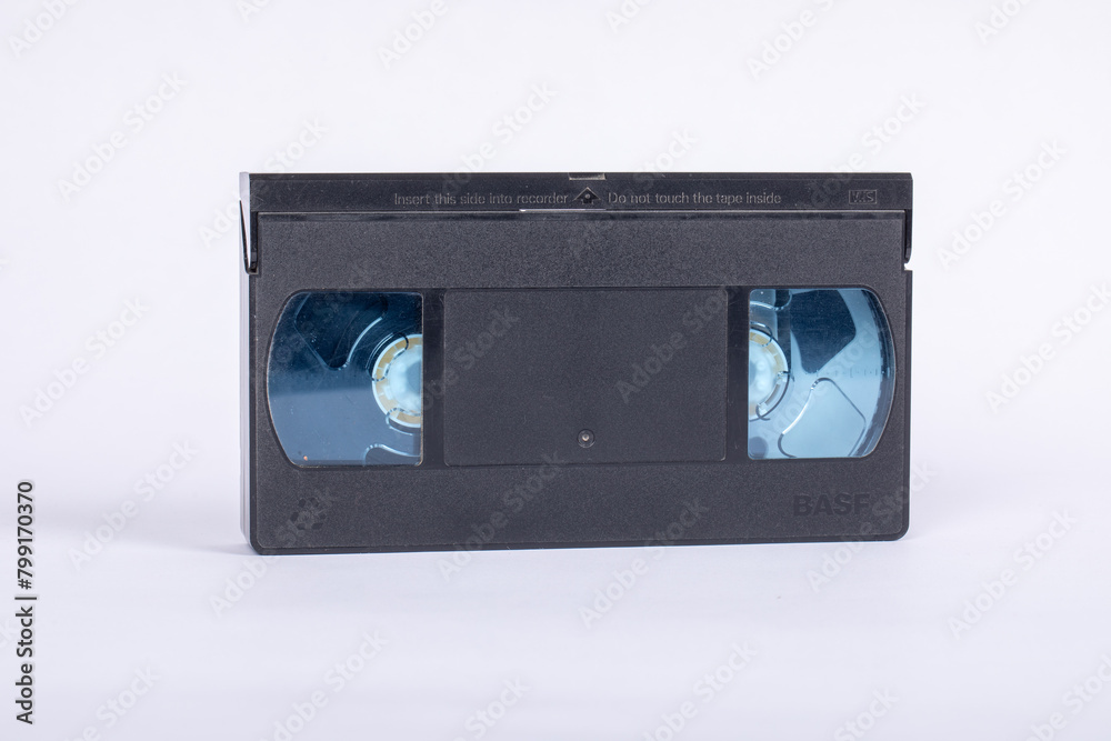 Vintage VHS Tape on White Background - Retro Nostalgia Concept for Media and Entertainment