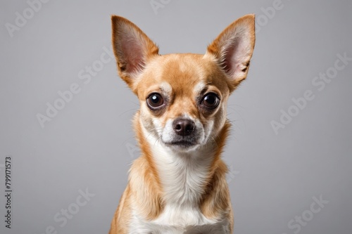 Portrait of Chihuahua dog looking at camera, copy space. Studio shot.