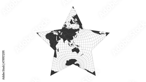 World map. Berghaus star projection. Animated projection. Loopable video. photo