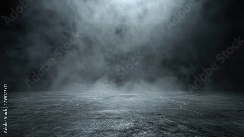 Smoke on the floor in the dark. Halloween texture background