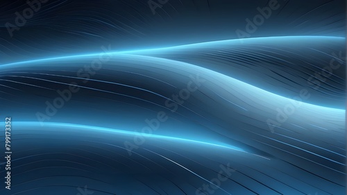  A photorealistic depiction of an abstract linear blue lines pattern, resembling a technology background. The image showcases a minimalist design with curved and straight thin stripes of light blue co