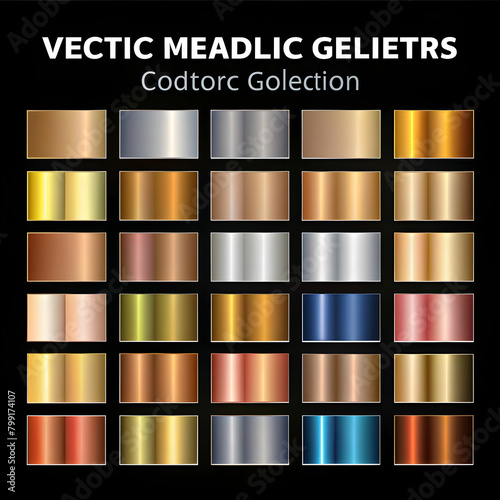 free vector metallic gradients collection