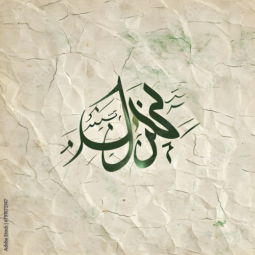 Islamic calligraphy design with golden 3D concept on transparent background. Vector art illustration for logo or banner