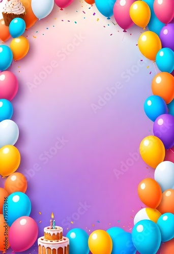 Birthday background frame with empty copy space for text 