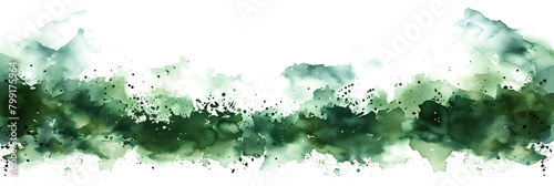 Green watercolor splatter design on transparent background.