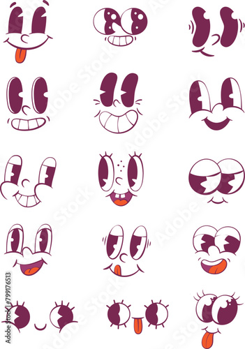 Retro groovy mascot character parts