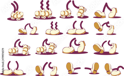 Retro groovy mascot vharacter parts
