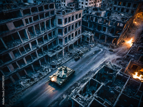 Panzer im Kriegsgebiet photo
