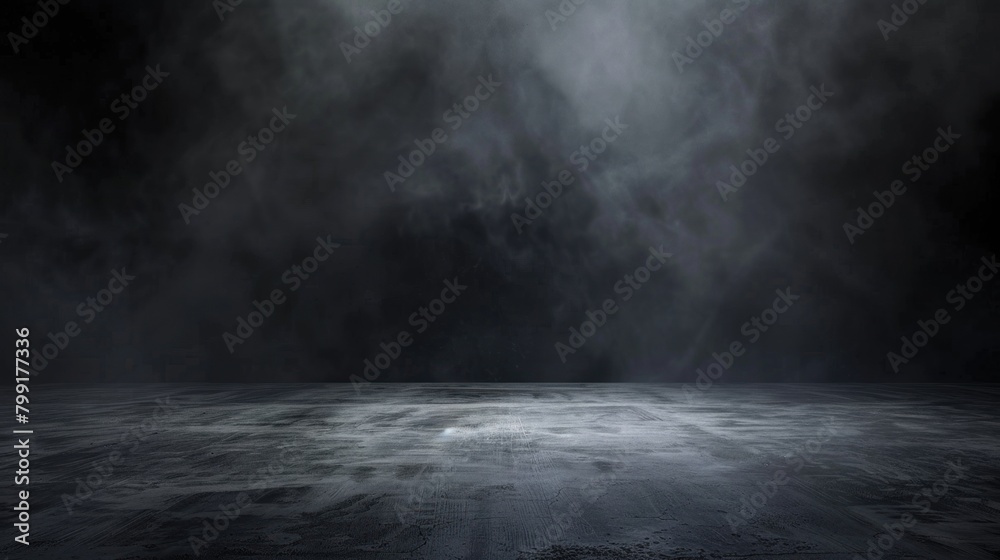 Smoke on the floor in the dark. Halloween texture background