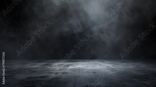 Smoke on the floor in the dark. Halloween texture background