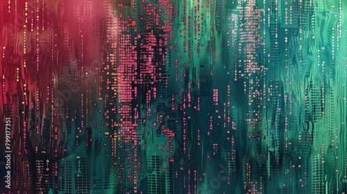 Abstract background in programming style. Cyber glitch. AI generative.