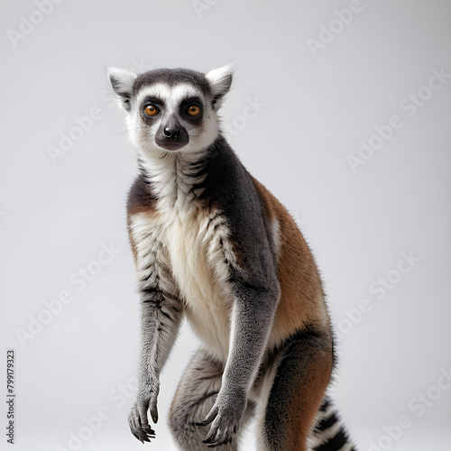 ring lemur sitting on the ground © shiv