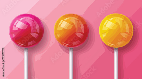 Tasty lollipops on color background Vector illustration © inshal