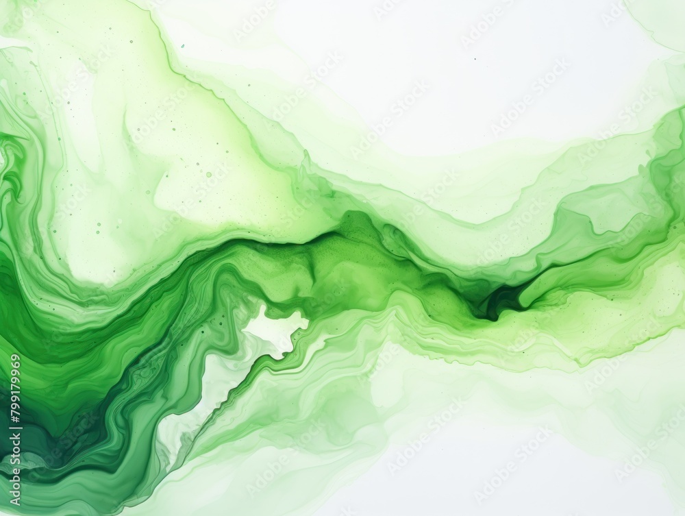 Green art abstract paint blots background with alcohol ink colors marble texture blank empty pattern with copy space for product design or text 