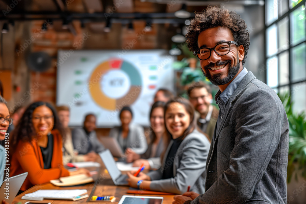 Confident Team Leader at Business Meeting Confident Team Leader at Business Meeting