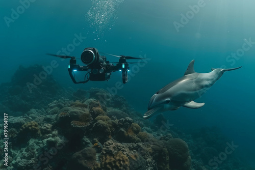 Underwater camera and dolphins