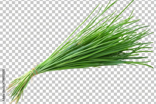 fresh chives cutout isolated on transparent (PNG) Background photo