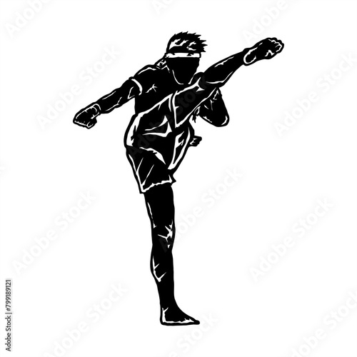 muay thai illustration logo vector