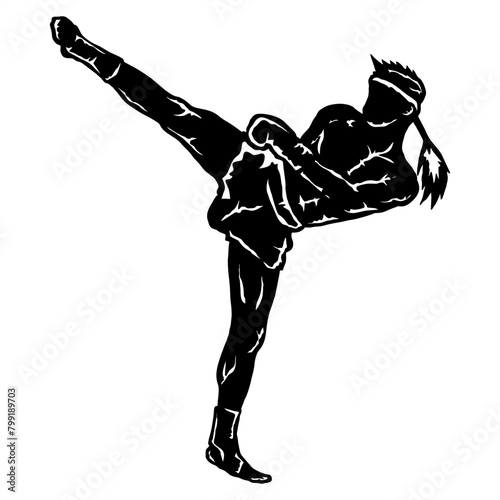 muay thai illustration logo vector