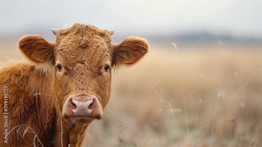 a brown cow on a farm
