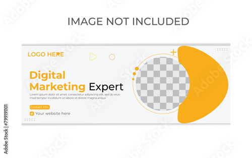 A simple and aesthetic facebook cover template with geometric shapes.