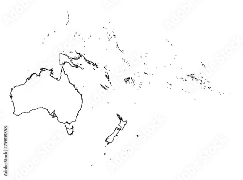 Outline of the map of Oceania Region