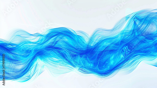 A vibrant electric blue wave, energetic and striking, sweeping elegantly against a white backdrop, rendered in a crystal-clear high-definition image.