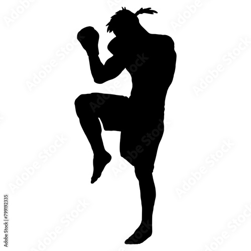 muay thai illustration logo vector
