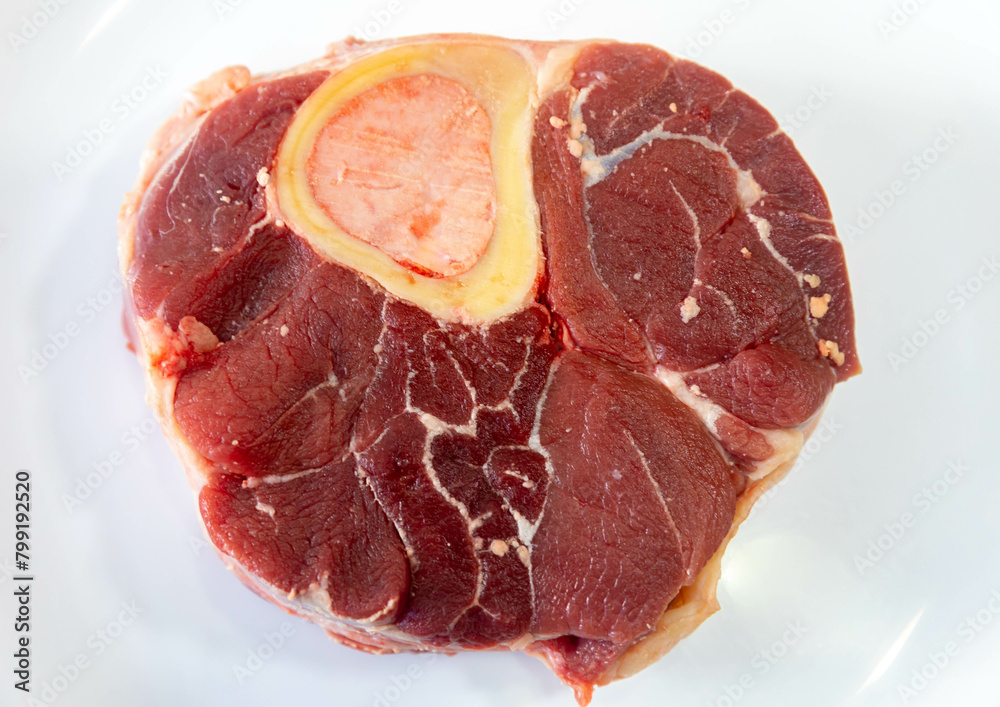 Fresh meat known as chambaril taken from the calf of the ox Fresh meat known as chambaril taken from the calf of the ox