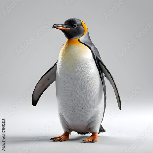 3d penguin on the beach