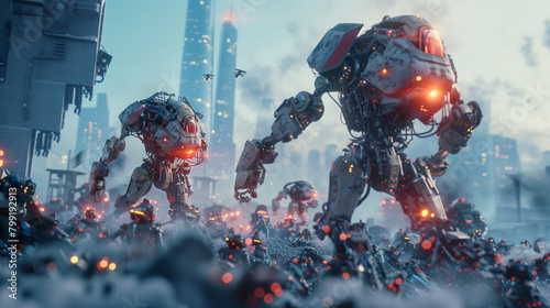 Clash of Titans: Robots Battle in City photo