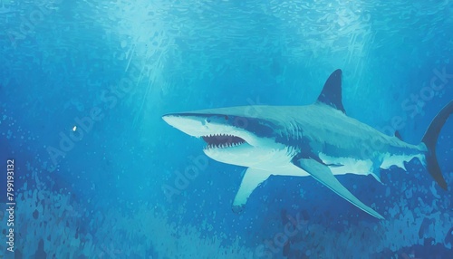 Background depicting a shark underwater