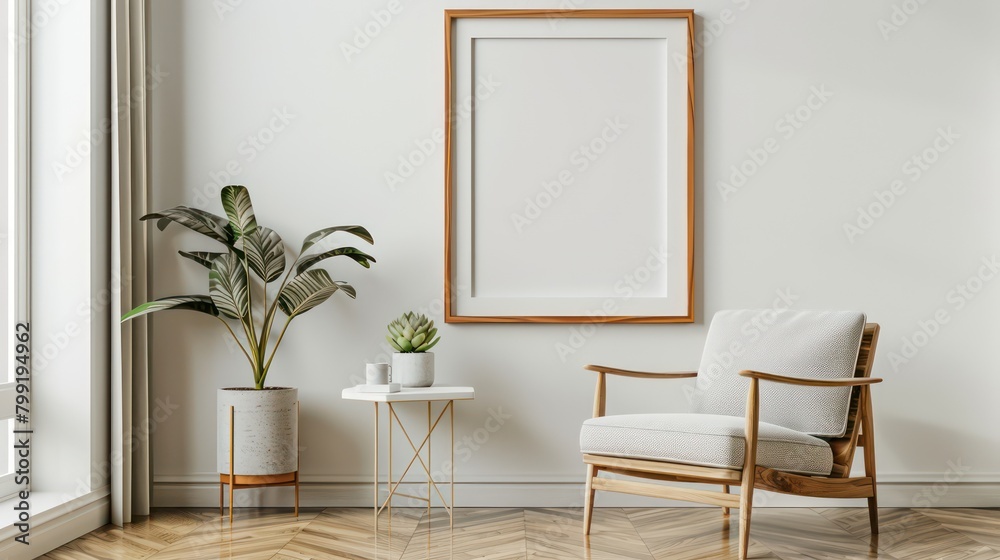 interior of a room with a chair. Generated AI interior of a room with a chair. Generated AI