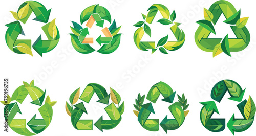 set of recycle icon, recycle symbol.