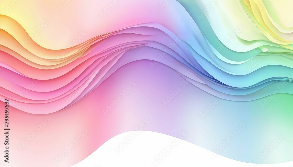Pastel color rainbow gradient wave 3D wallpaper Pastel color rainbow gradient wave 3D wallpaper