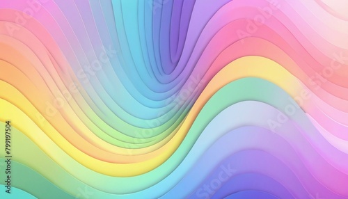 Pastel color rainbow gradient wave 3D wallpaper