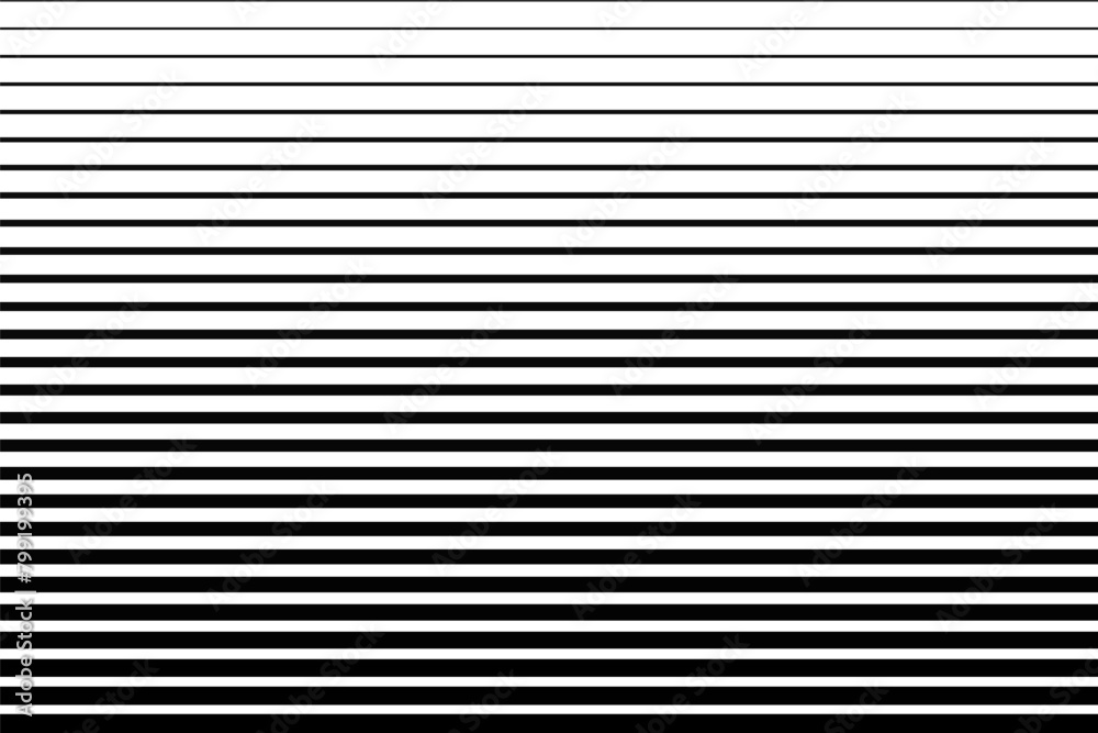 Striped halftone pattern. Black and white monochrome background with horizontal lines. Minimalistic print