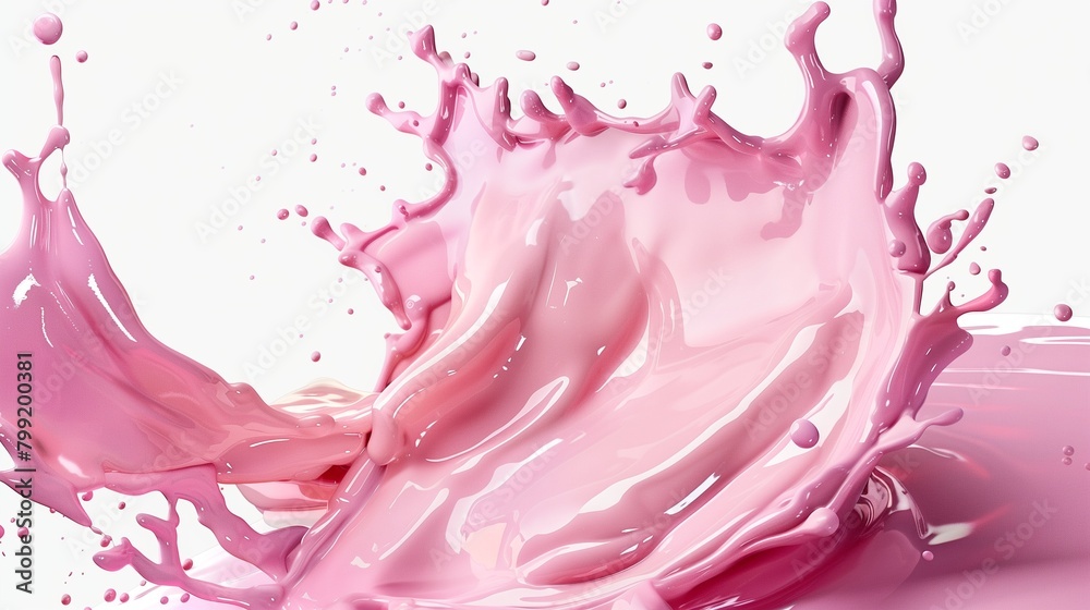 pink lotion or liquid splash isolated on a white background pink lotion or liquid splash isolated on a white background
