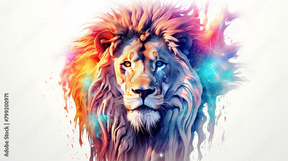 Fototapeta premium Abstract beautiful lion Alluring Christmas