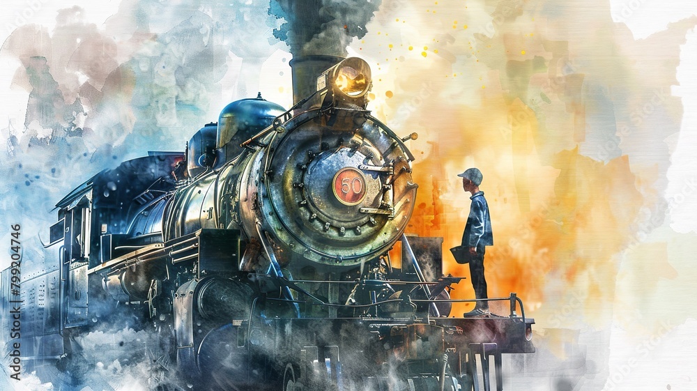 Fototapeta premium a wonderful image of an old train that brings back the good old days, generated by AI