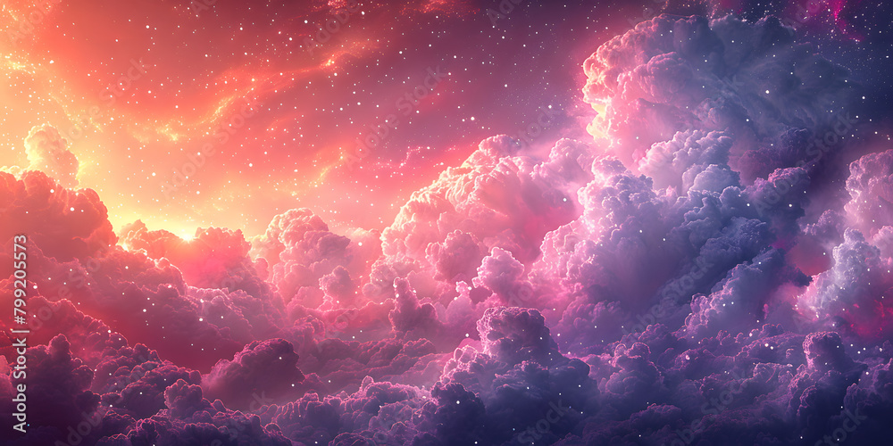 Fototapeta premium Soft Cloud Sky with Delicate Frame Design Inspiration for Artists