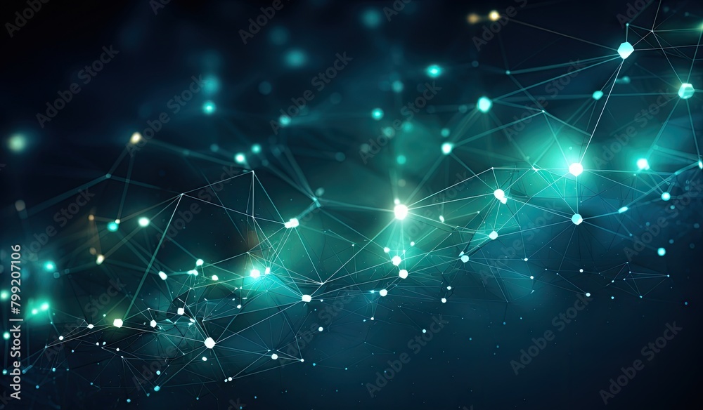 Obraz premium Abstract technology background with connection lines and dots. 3D Rendering