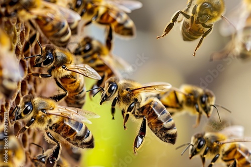 Summendes Leben: Bienenkolonie in der Natur photo