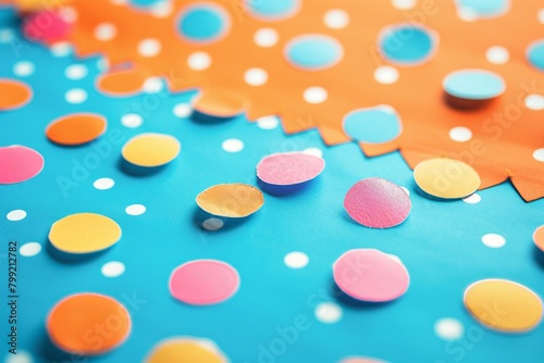 Energetic polka dots scattered randomly on a bright background