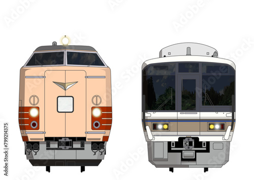 奈良の列車No.1_485系200番台 / 221系_Japanese Railroad Cars in "Nara"