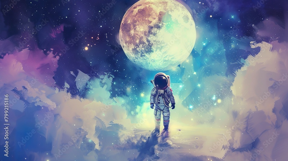 a wonderful image among distant stars, AI generated watercolor image a wonderful image among distant stars, AI generated watercolor image