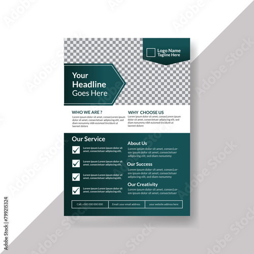 Creative a4 flyer template, modern business flyer template, abstract business flyer and editable vector template design A4 size  or brochure cover design layout 
