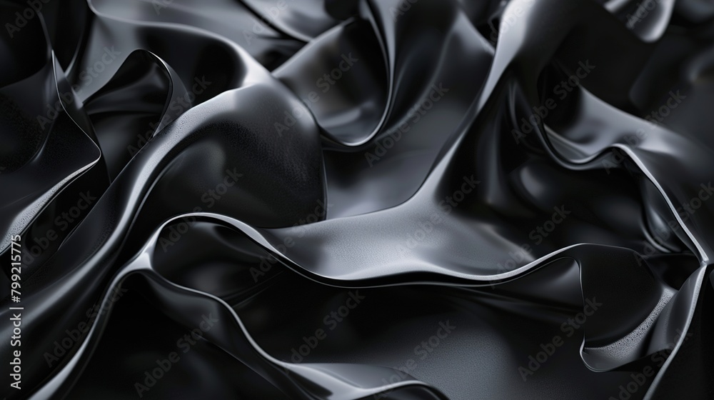 An UHD image showcasing bold and distinctive abstract art shapes on a seamless black canvas. 